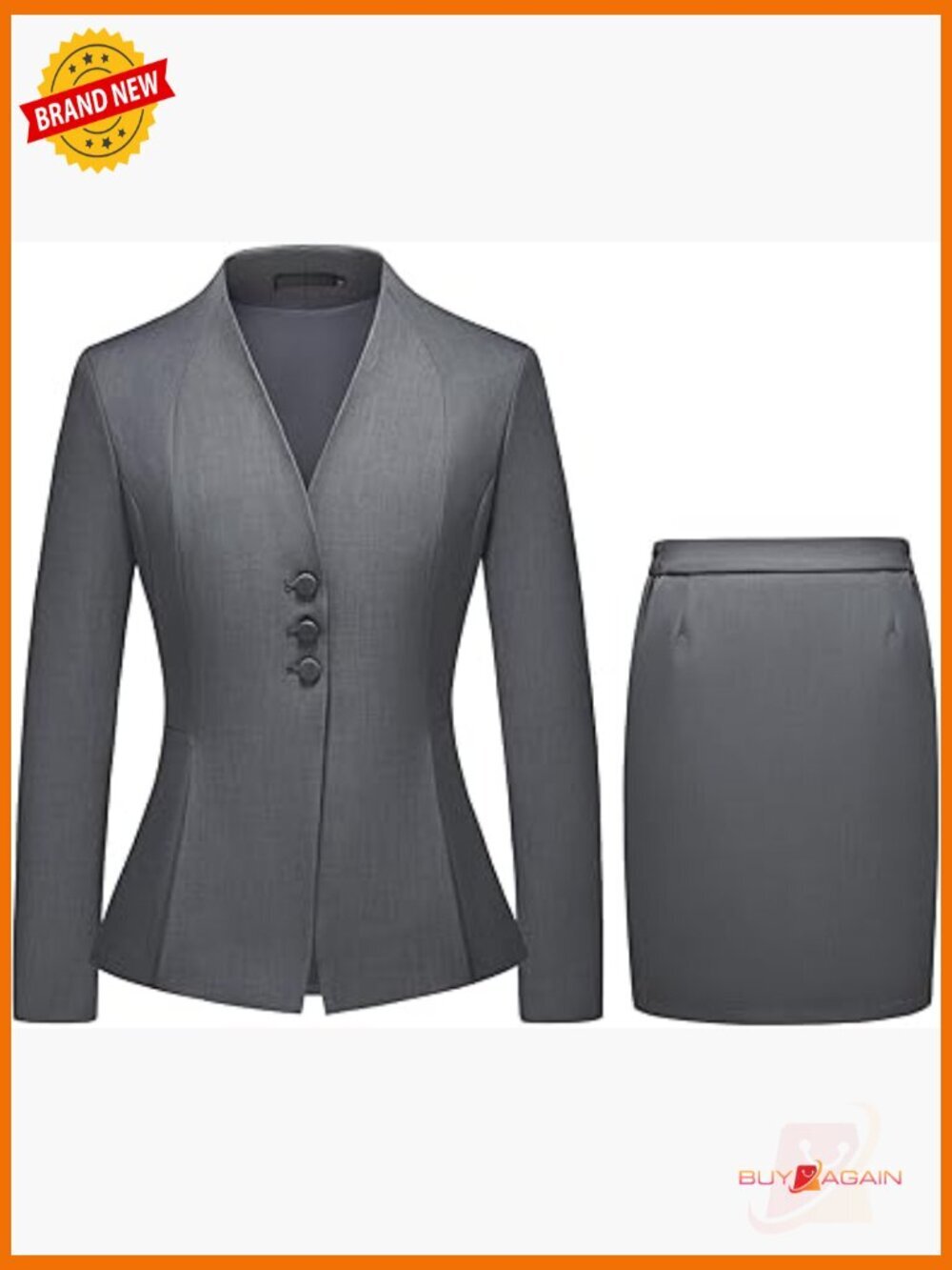 Women's 2 Piece Blazer & Skirt Set Business Office Professional Outfit